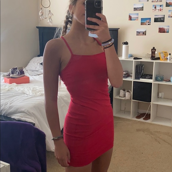 Lulus red bodycon dress lace back - Picture 1 of 4